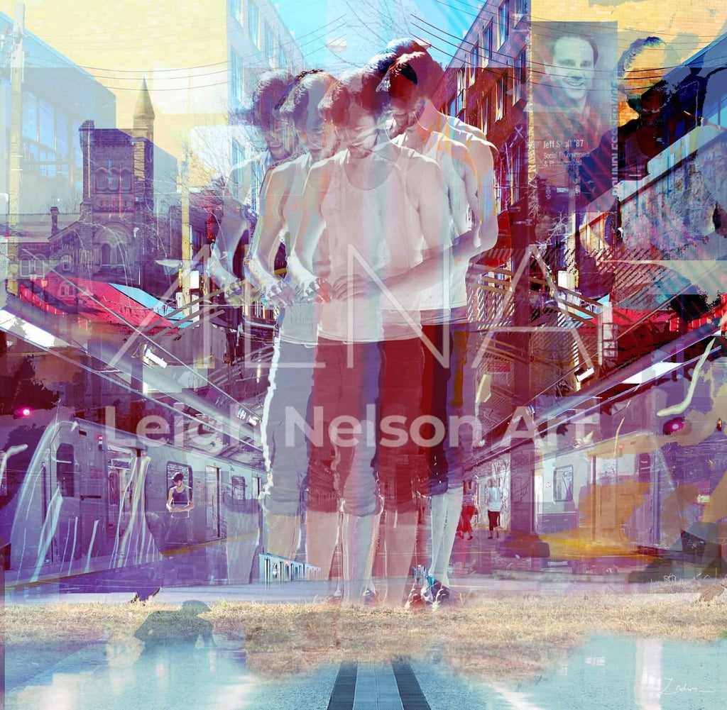 Toronto Market Tunnel Art Print - Urban City Painting by Leigh Nelson